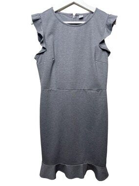 Old Navy Gray Sheath Dress Size M Ruffle Sleeve